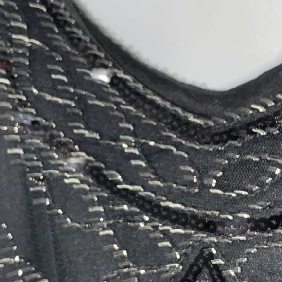 FunDaisy size XL Black FULL Sequin Sheath Midi Flapper Dress LINED SIDE ZIPPER - Picture 9 of 13